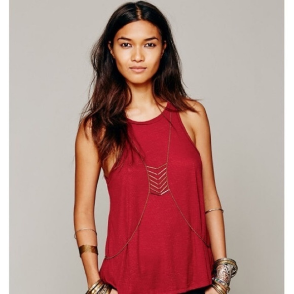 Free People Tops - Free People Red Lightweight Sleeveless Tank